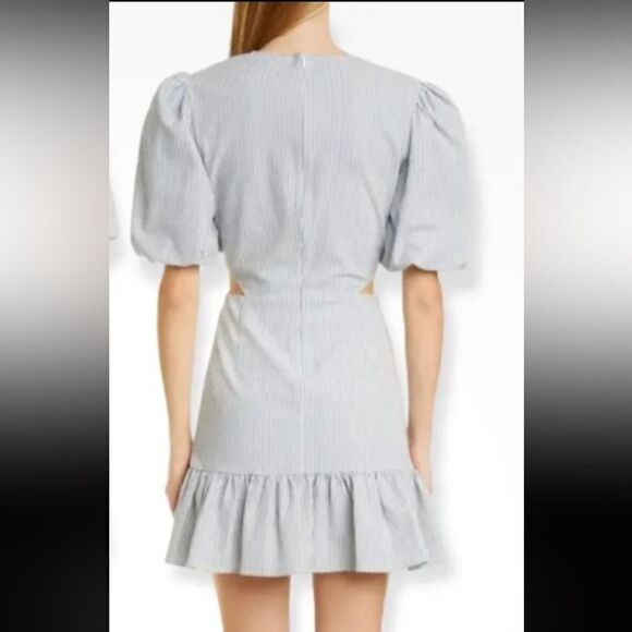 NWT Veronica Beard Iker Stripe Cotton-Blend Mini Dress Blue/White Size 6 - Picture 6 of 16